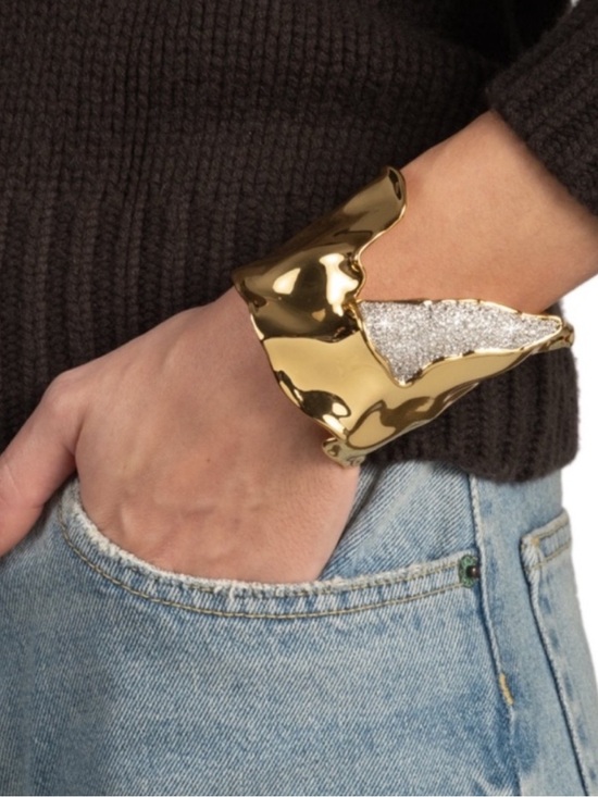 Alexis Bittar Jewelry - ALEXIS BITTAR • Solanales Gold Hidden Diamond Treasure Cuff Bracelet
